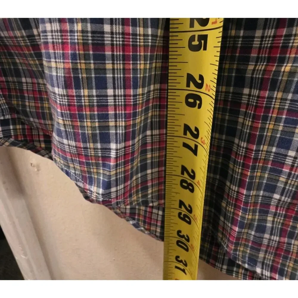 Polo Ralph Lauren Button-Down Red Plaid Dress Shirt Men's Size M Preppy Office